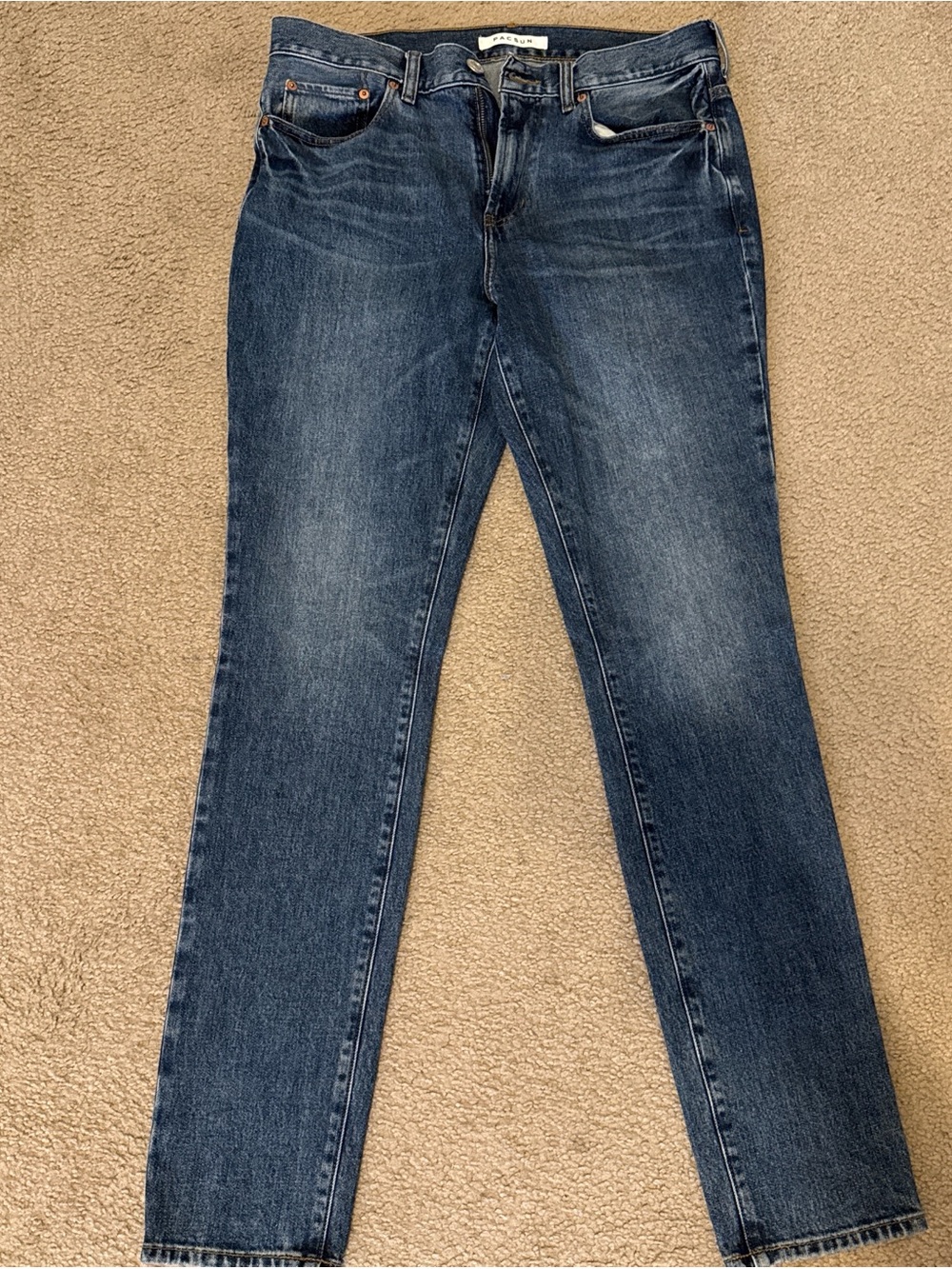 PacSun Men's Dark Blue Straight Jeans
